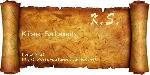 Kiss Salamon névjegykártya